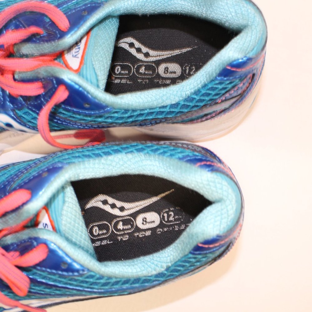 Saucony Ride 7 Running Shoes Turquoise Blue Coral OrangeS10241-1 Womens Size 9M - Picture 9 of 11